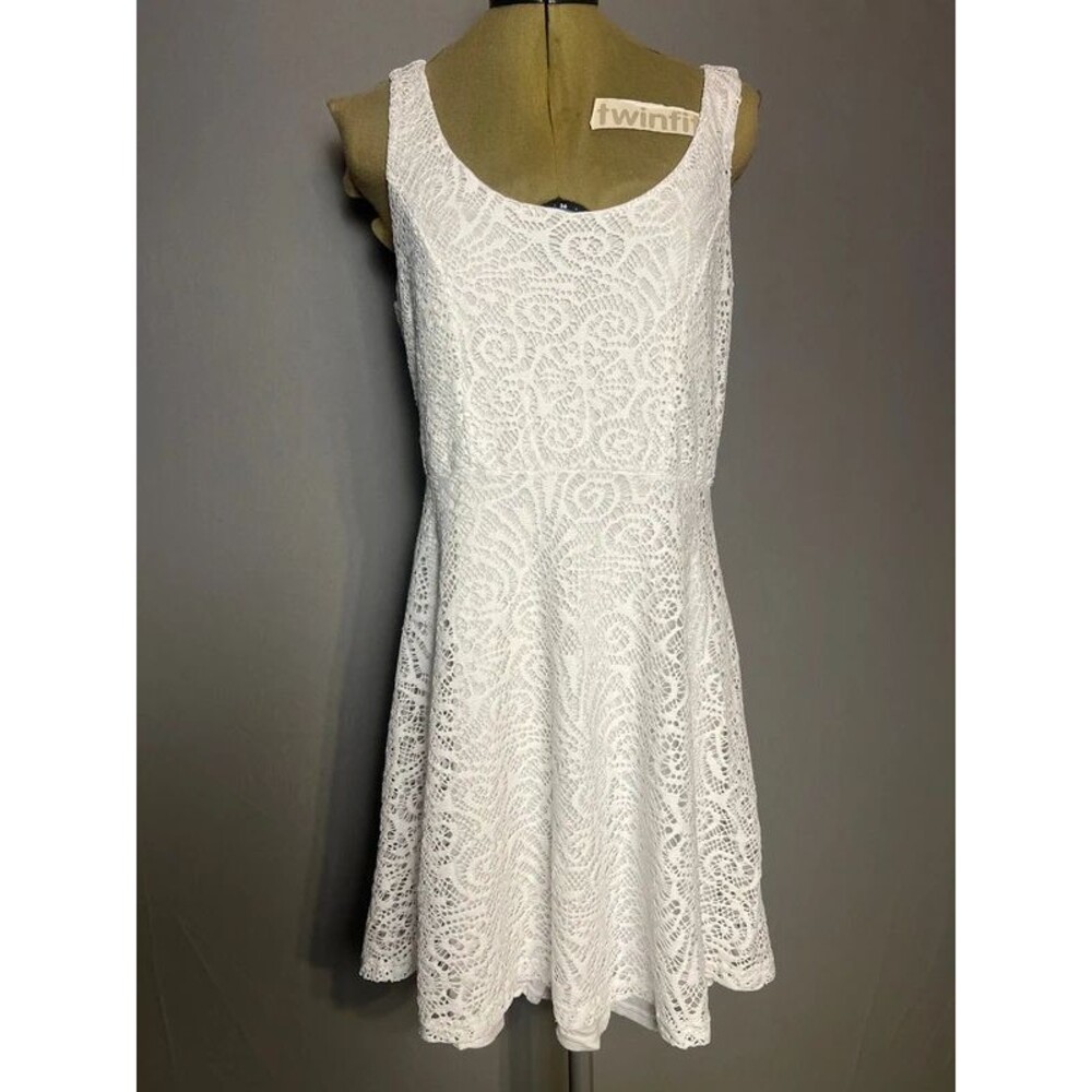 Apt. 9 White Lace A-Line Dress Women's M Sleeveless Tank